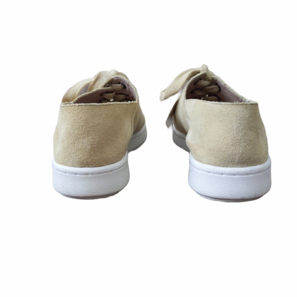 Eileen Fisher Pale Yellow Low Top Suede Sneakers - Picture 4 of 8